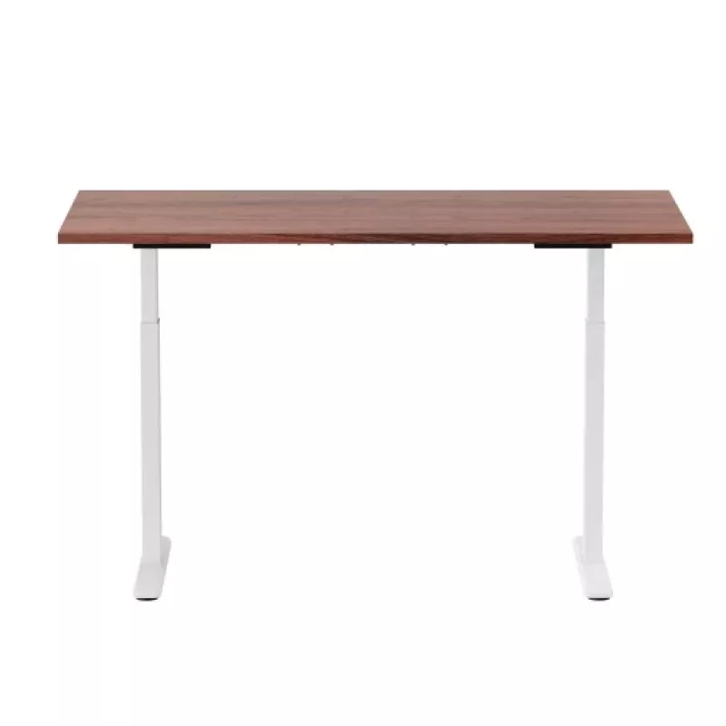 Regulējama augstuma galds Up Up Bjorn balta, galda virsma M Dark Walnut
