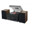 Mājas audio midi sistēma muse MT-120 MB — 20W RMS, 2 ceļu skaļruņi, maiņstrāva 100–240V 50/60Hz, melns/caurspīdīgs/koka