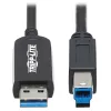 Eaton Tripp Lite Series USB 3.2 Gen 1 Plenum-Rated Fiber Active Optical Cable (AOC) - A/B M/M, Melns, 20m - USB kabelis - USB Type A (vīriešu) uz USB Type B (vīriešu) - USB 3.2 Gen 1 - 20,0m - P