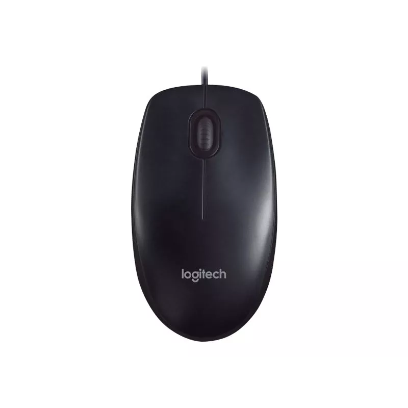Logitech M90 vadu optiskā biroja pele — 1000 DPI, piemērota abām rokām, USB Type-A, melna