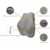 Jostas atbalsta spilvens MDH DRQE3S0BBXUXP — ergonomisks, no atmiņas putām, 450×410×105 mm, blīvums 55 kg/m³, pelēks, komplektā futrālis