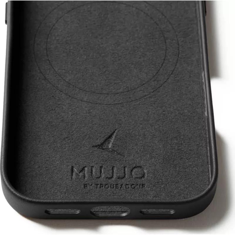 Mujjo Full Leather Case MagSafe vāciņš priekš iPhone 17 Melns