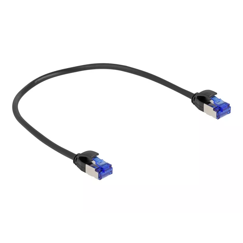 Tīkla kabelis DeLOCK RJ45 Cat.6A S/FTP plāns 0,25 m melns