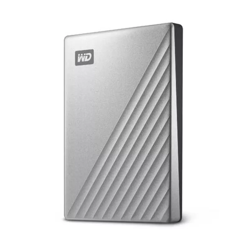 WD My Passport Ultra for Mac WDBKYJ0020BSL - Cietais disks - šifrēts - 2 TB - ārējais (pārnēsājams) - USB 3.0 (USB-C savienotājs) - 256 bitu AES - Sudraba