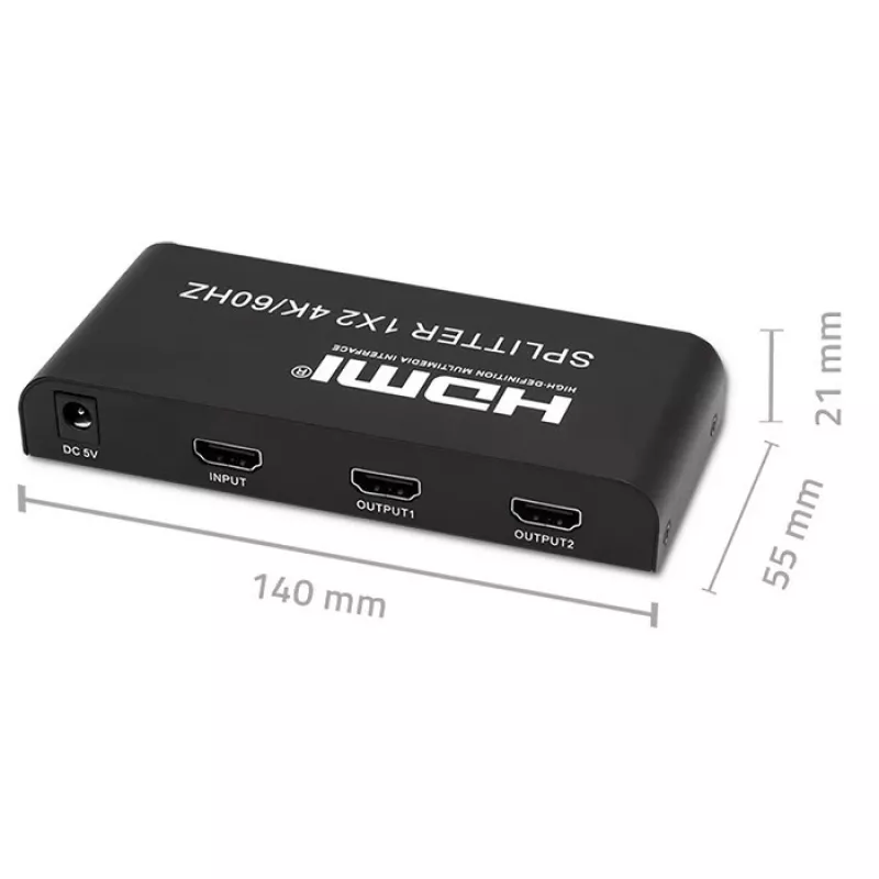Qoltec 51797 Aktīvs HDMI sadalītājs 2 x HDMI 4K x 2K | 6Gb/s | 60Hz