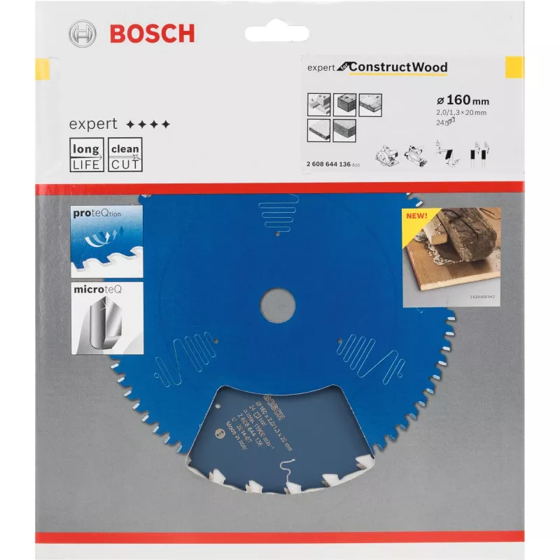 Bosch 2 608 644 136 ripzāģa asmens, 16 cm diametrs, 2 cm urbums