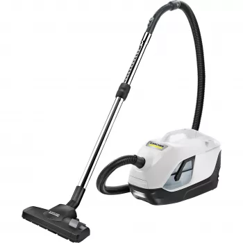 Cilindriskais putekļsūcējs Karcher DS 6 — sausā tīrīšana, 650 W, 2 L putekļu ietilpība, HEPA 13, 10,2 m darbības rādiuss, teleskopiskā caurule