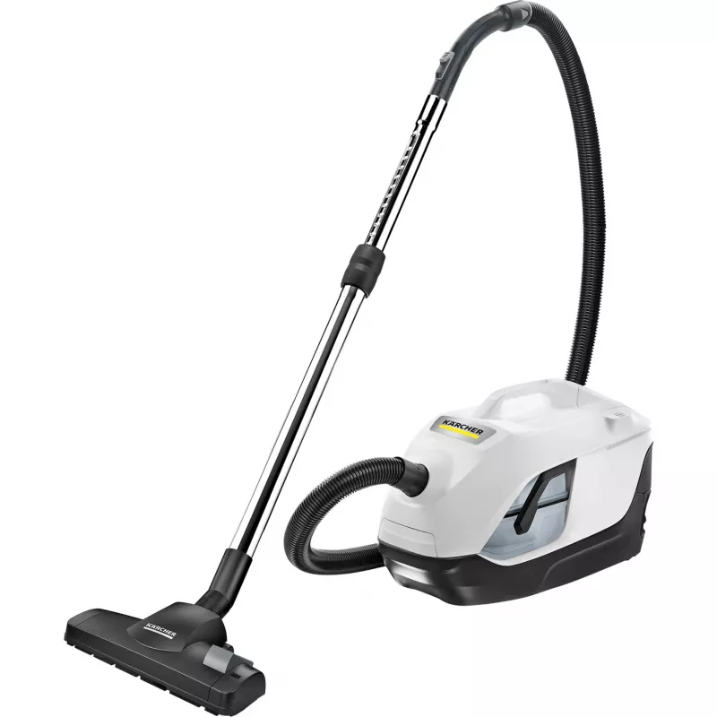 Cilindriskais putekļsūcējs Karcher DS 6 — sausā tīrīšana, 650 W, 2 L putekļu ietilpība, HEPA 13, 10,2 m darbības rādiuss, teleskopiskā caurule