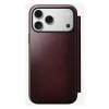 Mobilā tālruņa vāciņš Nomad Modern Leather Folio iPhone 17 Pro Max — āda, TPU, PC, alumīnijs, bordo, 16 cm (6,3 collas)