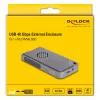 SSD korpuss DELOCK 42025 1 x M.2 (PCIe, USB4 Gen4, USB-C) pelēks, alumīnijs