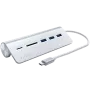 Satechi Type-C Alumīnija USB centrmezgls un karšu lasītājs, Sudraba, ST-TCHCRS