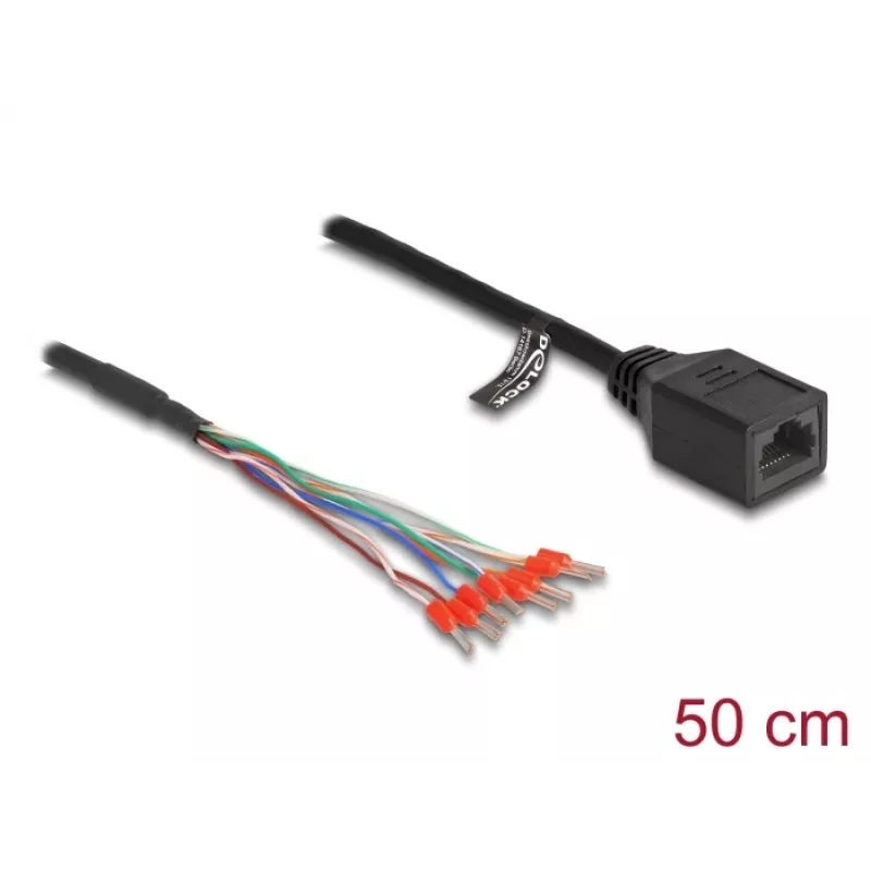 tīkla kabelis DeLOCK 88005 RJ45 Cat.5e 0.5m Melns