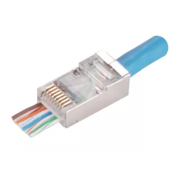 RJ45 STP Cat.5e taisnais kontaktdakša Alantec WT116 iepakojumā pa 100, ekranēts savienotājs 8P8C kabeļiem