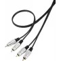 SpeaKa Professional SP-7870144 RCA audio savienojuma kabelis [2x RCA spraudnis - 2x RCA spraudnis] 1,00 m melns SuperSoft apvalks, zeltīti spraudņu kontakti (SP-7870144)
