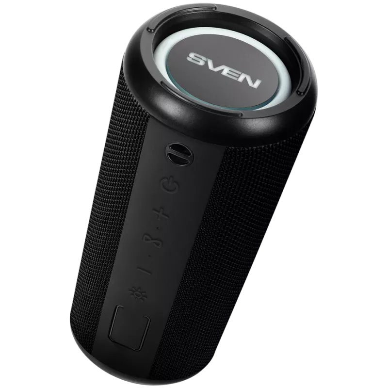 Skaļrunis SVEN PS-315, melns, jauda 2x10W (RMS), ūdensizturīgs (IPx6), TWS, Bluetooth, USB, microSD, litija baterija