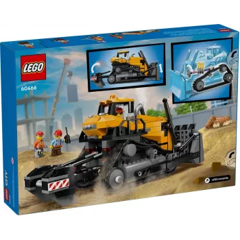 Būvniecības buldozera rotaļlieta LEGO 60466, City sērija, 682 detaļas, 3 minifigūras, ieteicamais vecums 8+, izmērs 120×240×130 mm