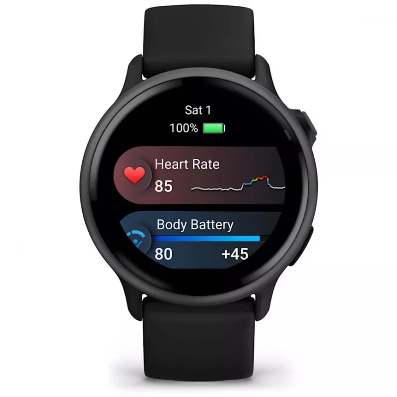 Garmin vívoactive 6 3,05 cm (1,2) AMOLED 42 mm Digitāls 390 x 390 pikseļi Skārienekrāns Melns Wi-Fi GPS (satelīts)