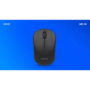 Bezvadu pele SAVIO MB-03, Bluetooth saskarne, 1000 DPI, AA baterija, 99×60×39 mm, 51 g, komplektā uztvērējs