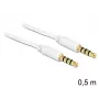 Audio kabelis 3.5mm DeLOCK 83439 0.5m Balts