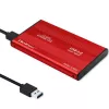 HDD/SSD korpuss QOLTEC 51860 2,5 collu SATA III diskdziņiem, USB Type-A, 5 Gbit/s, alumīnijs, sarkans