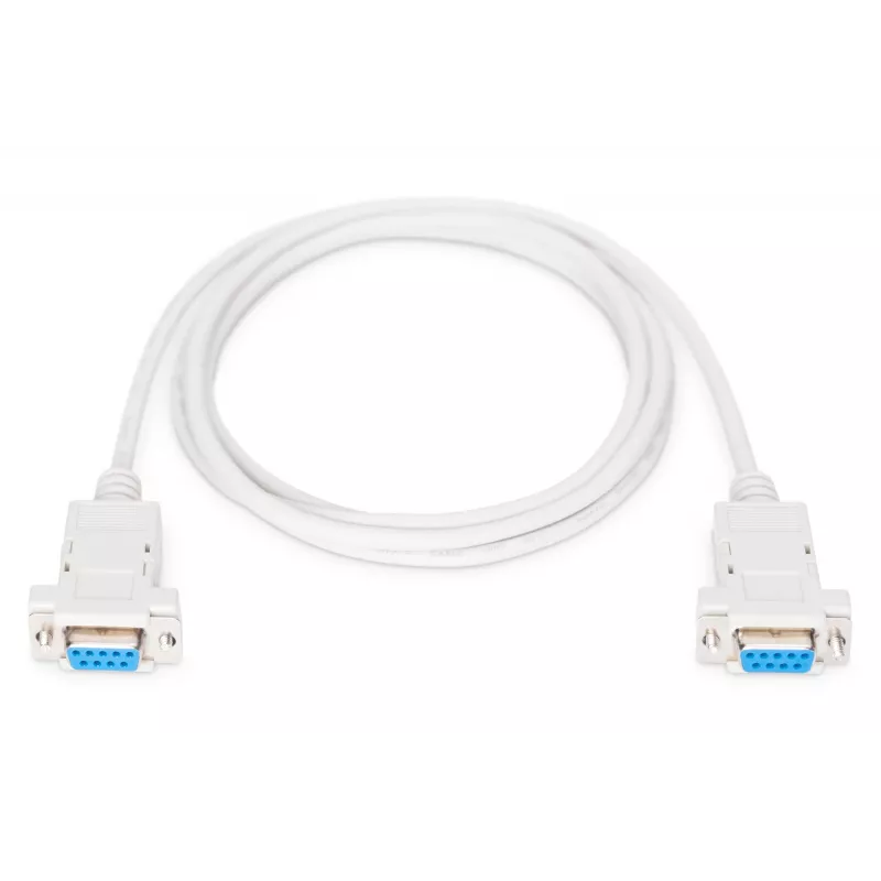 Assmann Zero-Modem savienojuma kabelis. D-Sub9 F/F. 1,8 m. snap-hoods. bēšs (AK-610100-018-E)