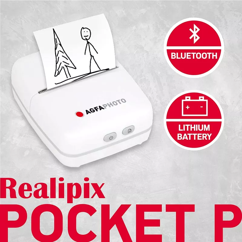 Printer AgfaPhoto Realpix Pocket P Thermal balta