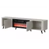 TV skapītis Cama Meble Volare 200 x 39 x 49 cm kašmira krāsā ar elektrisko kamīnu