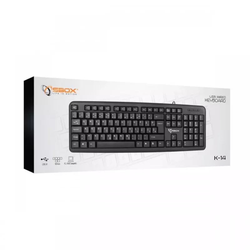 Sbox tastatūra vadu USB K-14 US