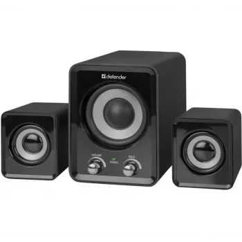 DEFENDER Z4 vadu 2.1 skaļruņi, 11 W RMS, melni, USB 5V barošana, 3,5 mm austiņu izeja