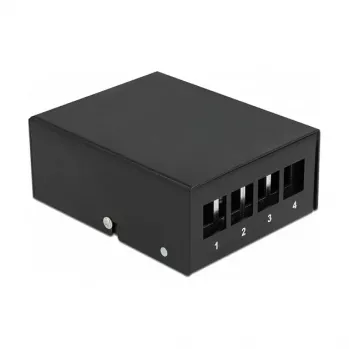 DeLOCK Keystone pieslēgvietu panelis, 4 portu, melns