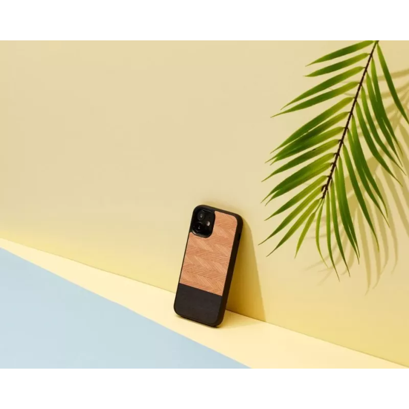 Aizsargājošs tālruņa maciņš Man and Wood iPhone 12 mini modelim Herringbone Nero Melns
