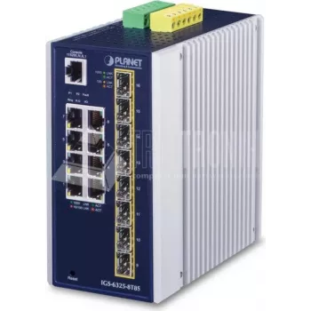Managed Switch PLANET IP30 Industrial L3 8-Port Gigabit Ethernet