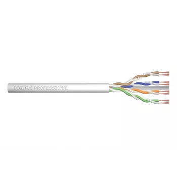 Tīkla kabelis Digitus CAT 6 U/UTP vītā pāra plāksteru vads, neapstrādāts 100 m, pelēks