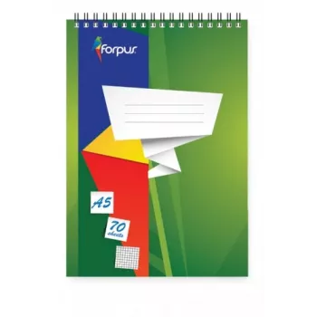 Spirāles piezīmju grāmatiņa Forpus, A5/70, rūtiņas 0723-003