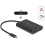 USB Type-C uz 2× HDMI 4K 60 Hz adapteris Delock 64309 (DisplayLink)