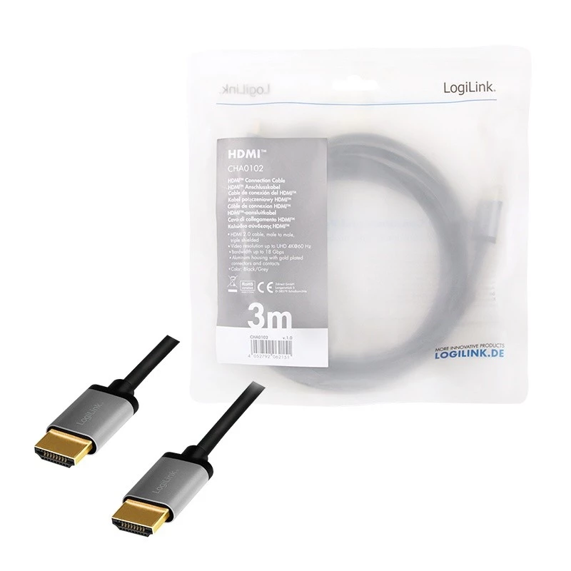 HDMI kabelis LogiLink CHA0102 3m