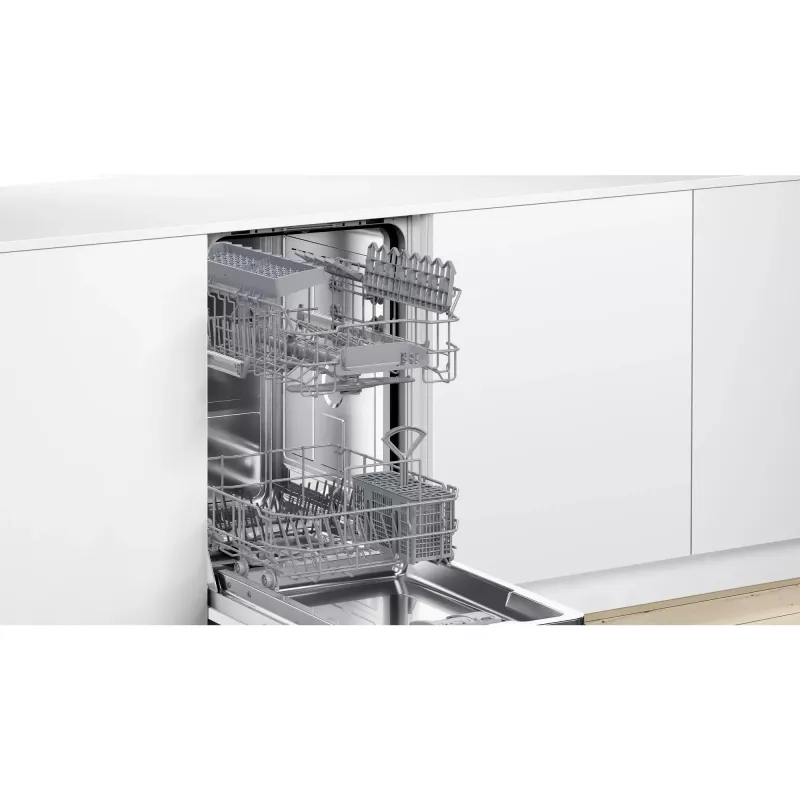 Trauku mazgājamā mašīna Bosch Serie 2 SPI2HKS42E daļēji iebūvējama šaura 45 cm, 10 galda klājumu vietas, 5 programmas, E klase