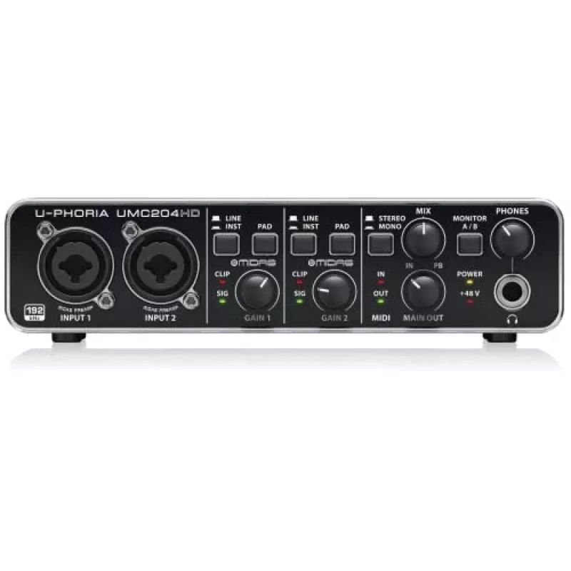 Behringer UMC204HD papildu mūzikas aprīkojums