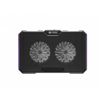 FURY GUNBAI G3 Laptop dzesēšanas paliktnis 14.1–17.3 collām ar 2 ventilatoriem, RGB apgaismojumu, 2× USB