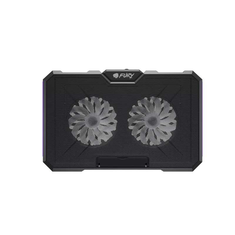 FURY GUNBAI G3 Laptop dzesēšanas paliktnis 14.1–17.3 collām ar 2 ventilatoriem, RGB apgaismojumu, 2× USB