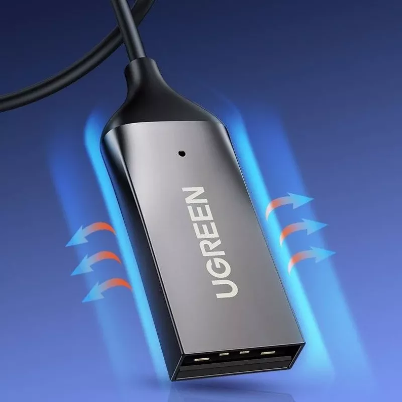 Audio uztvērējs UGREEN CM309 Bluetooth 5.0 USB ar 3,5 mm AUX ligzdu, melns, 20–20000 Hz