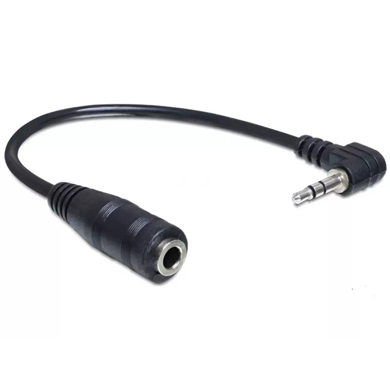 Audio kabelis DeLOCK 65397 0,14 m 2,5 mm vīrišķais uz 3,5 mm sievišķo, melns