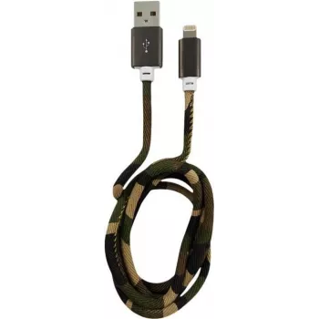 LC-POWER kabelis USB-Lightning-1M-5 1m meža kamuflāža, USB A uz Lightning (LC-C-USB-LIGHTNING-1M-5)