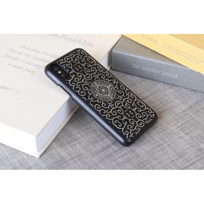 Viedtālruņa maciņš iKins iPhone XS / XS S Liana — melns aizsargapvalks
