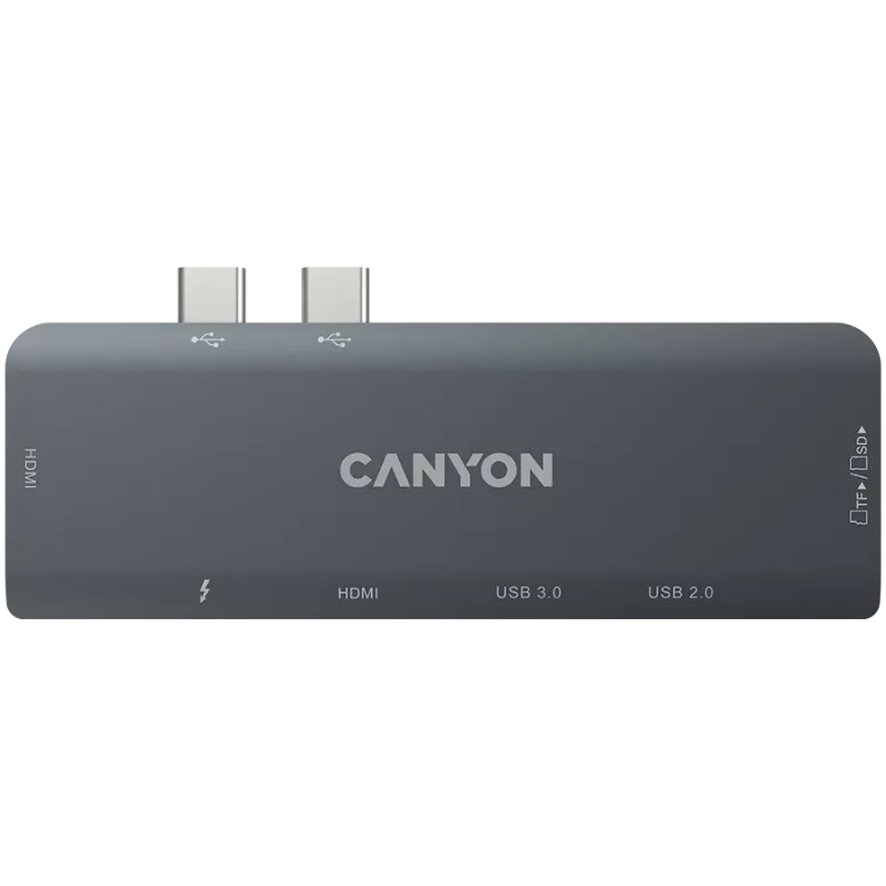 Canyon DS-5 USB 2.0 Type-C pelēks SD karšu lasītājs 60 Hz