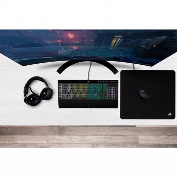 Corsair K55 RGB PRO tastatūra Spēļu USB QWERTZ Vācu Melna