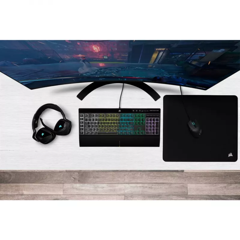 Corsair K55 RGB PRO tastatūra Spēļu USB QWERTZ Vācu Melna