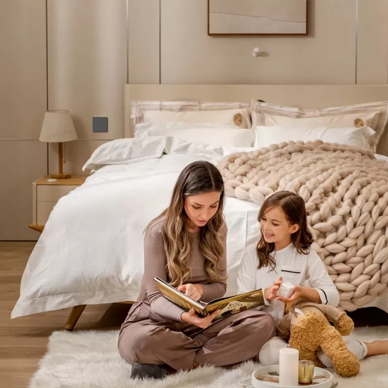 AQARA Smart Wall Switch H1 EU (bez nulles, vienas sviras) (WS-EUK01-G), pelēks - Zigbee sienas slēdzis ar releju