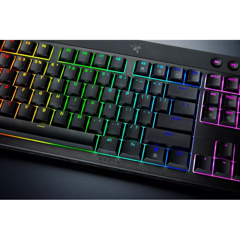 Spēļu klaviatūra Razer MelnsWidow V4 Low-profile Wireless — zema profila mehāniskie taustiņi, Bluetooth un 2,4 GHz