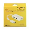 DELOCK Adapter kabelis DisplayPort Plug > 1 x VGA + 1 x HDMI + 1 x DVI 24+1 Balts